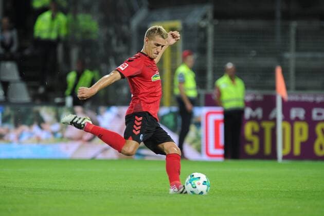 Nils Petersen (SC Freiburg) beim Elfmeter beim Spiel SC Freiburg vs NK Domzale, am 27.07.2017. Freiburg Copyright: xLaegler xEibner-Pressefotox EP_SLR