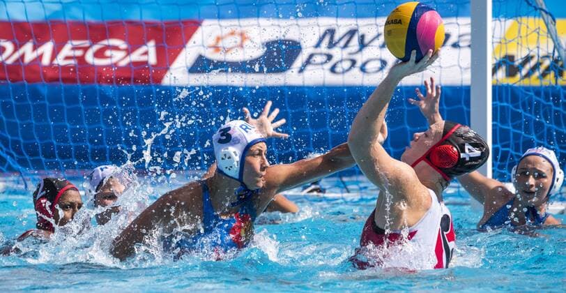 Bronze Medal Match Women s Russia RUS (White Cup) Vs Canada CAN (Blue Cup) 4 Emma Wright CAN Canada 3 Ekaterina Prokofyeva RUS Russia Day 15 28 07 2017 XVII FINA World Championships Aquatics City Park - Varosliget Lake Budapest Hungary Photo Pasquale Mesiano Deepbluemedia Insidefoto pasqualexmesiano