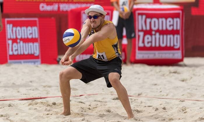 FIVB Beach volleyball Beachvolleyball World Championships Vienna 2017 am 28.07.2017 Lars FLUEGGEN (GER); FIVB Beach Volleyball World Championships Vienna 2017 am 28.07.2017, Donauinsel Wien (Oesterreich). xPWx