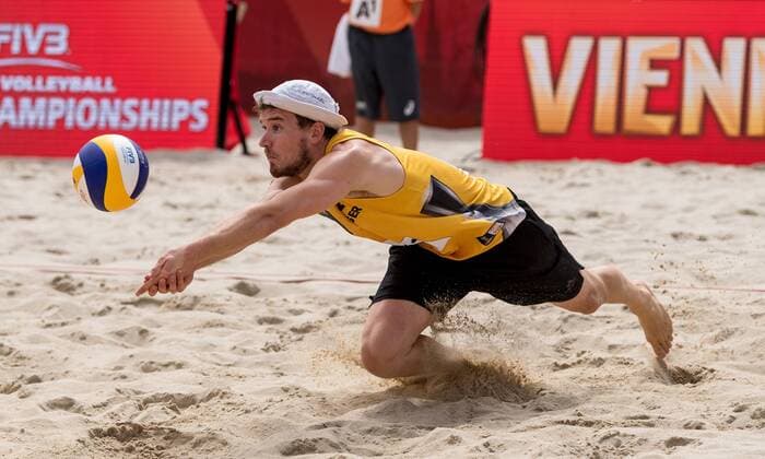 FIVB Beach volleyball Beachvolleyball World Championships Vienna 2017 am 28.07.2017 Lars FLUEGGEN (GER); FIVB Beach Volleyball World Championships Vienna 2017 am 28.07.2017, Donauinsel Wien (Oesterreich). xPWx
