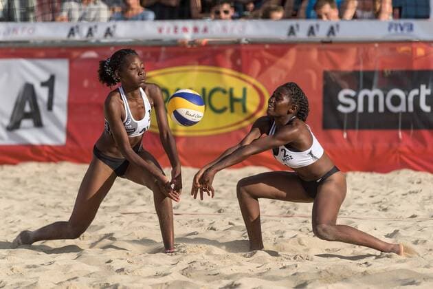 Themen der Woche - SPORT Themen der Woche - SPORT Bilder des Tages - SPORT FIVB Beach volleyball Beachvolleyball World Championships Vienna 2017 am 28.07.2017 Vanessa MUIANGA (MOZ); Liocadia MANHICA (MOZ); FIVB Beach Volleyball World Championships Vienna 2017 am 28.07.2017, Donauinsel Wien (Oesterreich). xPWx