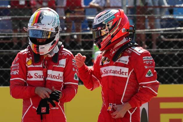 Hungarian Grand Prix, Hungaroring 27 - 30 July 2017 29.07.2017 - Qualifying, Sebastian Vettel (GER) Scuderia Ferrari SF70H pole position and 2nd place Kimi Raikkonen (FIN) Scuderia Ferrari SF70H 