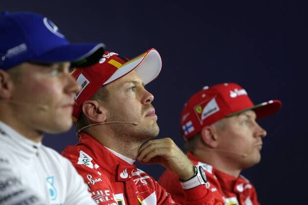 Hungarian Grand Prix, Hungaroring 27 - 30 July 2017 29.07.2017 - Qualifying, press conference PK Pressekonferenz Valtteri Bottas (FIN) Mercedes AMG F1 W08, Sebastian Vettel (GER) Scuderia Ferrari SF70H and Kimi Raikkonen (FIN) Scuderia Ferrari SF70H 