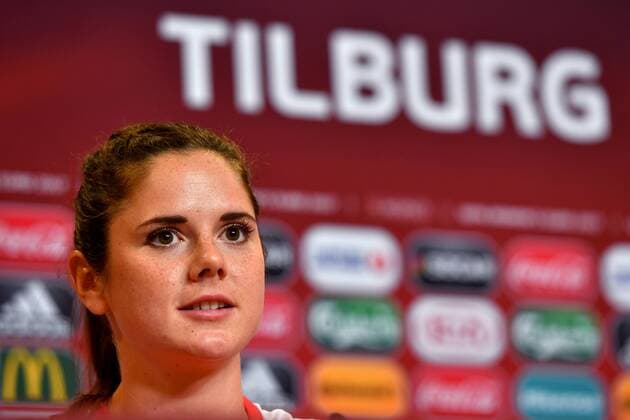 Bilder des Tages - SPORT SOCCER - UEFA EURO EM Europameisterschaft Fussball 2017 TILBURG,NETHERLANDS,29.JUL.17 - WOMEN SOCCER - UEFA Women s European Championship EM Europameisterschaft 2017, quarterfinal, Austria vs Spain, preview, press conference PK Pressekonferenz team AUT. Image shows Sarah Zadrazil (AUT). GEPAxpictures xFlorianxErtl
