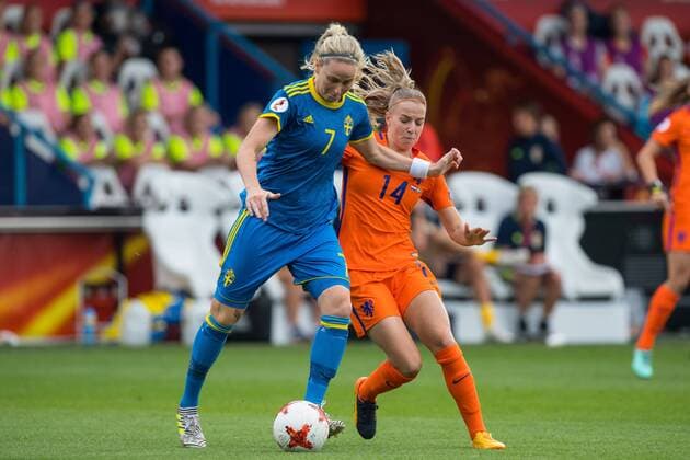 Fußball, Frauen EM, Niederlande - Schweden (L-R) Lisa Dahlkvist of Sweden women, Jackie Groenen of Holland Women during the UEFA WEURO 2017 quarter finale match between The Netherlands and Sweden at the Vijverberg stadium on July 22, 2017 in Doetinchem, The Netherlands Women:The Netherlands v Sweden UEFA WEURO 2017 2017 2018 xVIxVIxImagesx xGerritxvanxKeulenxIVx 8339780