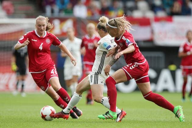Anja Mittag of Germany women, Line Roddik of Denmark women during the UEFA WEURO 2017 quarter finale match between Germany and Denmark at the Sparta stadium Het Kasteel on July 30, 2017 in Rotterdam, The Netherlands Women: Germany v Denmark UEFA WEURO 2017 2017 2018 xVIxVIxImagesx xTomxBodexMultimediaxIVx 8348357