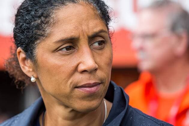 ROTTERDAM, 30-07-2017 , EK Vrouwenvoetbal 2017 , Women s Euro 2017 , Kwartfinale Duitsland - Denemarken , Sparta Stadion het Kasteel , Duitse bondscoach Steffi Jones Duitsland - Denemarken  x1659296x
