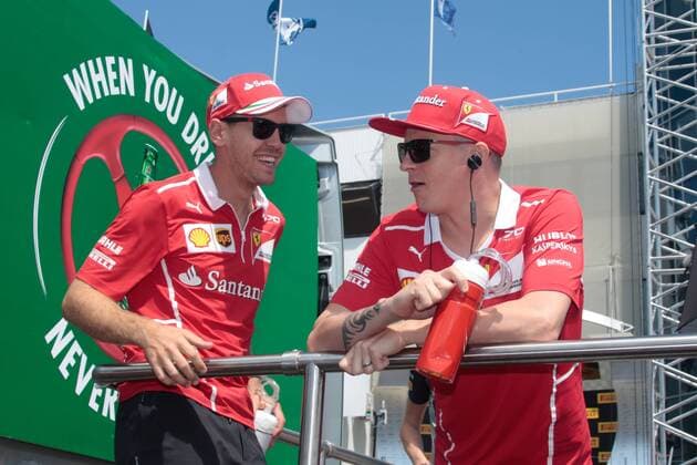 FORMULA 1 - Hungarian GP BUDAPEST,HUNGARY,30.JUL.17 - MOTORSPORTS, FORMULA 1 - Grand Prix of Hungary, Hungaroring. Image shows Sebastian Vettel (GER Ferrari) and Kimi Raikkoenen (FIN Ferrari). GEPAxpictures xFritzxMueller