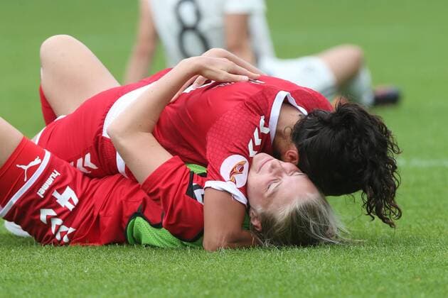 Maja Kildemoes of Denmark women, Nadia Nadim of Denmark women during the UEFA WEURO 2017 quarter finale match between Germany and Denmark at the Sparta stadium Het Kasteel on July 30, 2017 in Rotterdam, The Netherlands Women: Germany v Denmark UEFA WEURO 2017 2017 2018 xVIxVIxImagesx xTomxBodexMultimediaxIVx 8348830