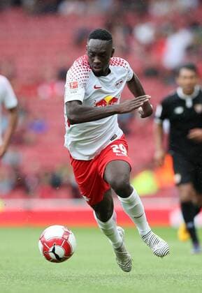RB Leipzig s Jean-Kevin Augustin in action during the pre season match at the Emirates Stadium, London. Picture date 29th July 2017. Picture credit should read: David Klein Sportimage EDITORIAL USE ONLY. No use with unauthorised audio, video, data, fixture lists, club league logos or live services. Online in-match use limited to 120 images, no video emulation. No use in betting, games or single club league player publications.