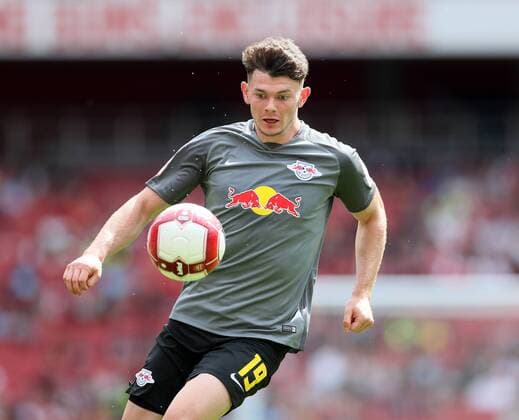 RB Leipzig s Oliver Burke in action during the pre season match at the Emirates Stadium, London. Picture date 30th July 2017. Picture credit should read: David Klein Sportimage EDITORIAL USE ONLY. No use with unauthorised audio, video, data, fixture lists, club league logos or live services. Online in-match use limited to 120 images, no video emulation. No use in betting, games or single club league player publications.