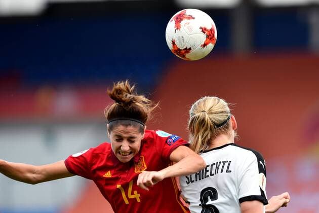 SOCCER - UEFA EURO EM Europameisterschaft Fussball 2017 TILBURG,NETHERLANDS,30.JUL.17 - WOMEN SOCCER - UEFA Women s European Championship EM Europameisterschaft 2017, quarterfinal, Austria vs Spain. Image shows Vicky Losada (ESP) and Virginia Torrecilla (ESP). GEPAxpictures xFlorianxErtl