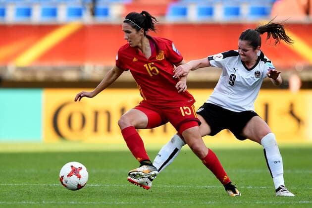 SOCCER - UEFA EURO EM Europameisterschaft Fussball 2017 TILBURG,NETHERLANDS,30.JUL.17 - WOMEN SOCCER - UEFA Women s European Championship EM Europameisterschaft 2017, quarterfinal, Austria vs Spain. Image shows Silvia Meseguer (ESP) and Sarah Zadrazil (AUT). GEPAxpictures xFlorianxErtl