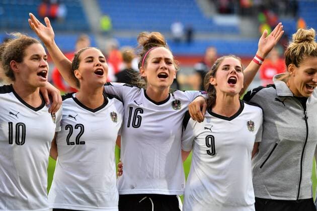 Jubel Österreich nach Halbfinaleinzug, Fussball, UEFA Women s EURO 2017, Viertelfinale, Österreich - Spanien, xmkx