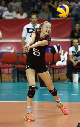 Jennifer Geerties (GER) in action during the FIVB World Grand Prix 2017 volleyball match for third place between Czech Republic and Germany in Ostrava, Czech Republic, on July 30, 2017. (CTKxPhoto PetrxSznapka) CTKPhotoP201707300363601  SZN 05