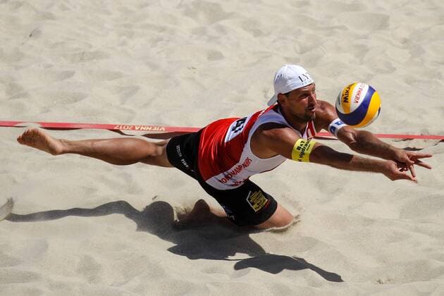 Beach volleyball Beachvolleyball - FIVB World Championships 2017 VIENNA,AUSTRIA,31.JUL.17 - BEACH VOLLEYBALL - FIVB World Championships, men. Image shows Thomas Kunert (AUT). GEPAxpictures xMaticxKlansek