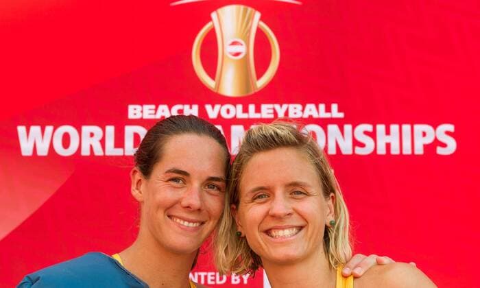 FIVB Beach volleyball Beachvolleyball World Championships Vienna 2017 am 31.07.2017 Kira WALKENHORST, Laura LUDWIG (GER); FIVB Beach Volleyball World Championships Vienna 2017 am 31.07.2017, Donauinsel Wien (Oesterreich). xPWx