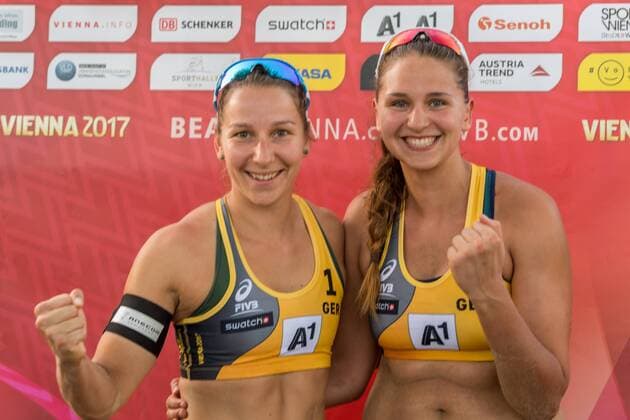 Bilder des Tages - SPORT FIVB Beach volleyball Beachvolleyball World Championships Vienna 2017 am 31.07.2017 Julia GROSSNER, Nadja GLENZKE (GER); FIVB Beach Volleyball World Championships Vienna 2017 am 31.07.2017, Donauinsel Wien (Oesterreich). xPWx