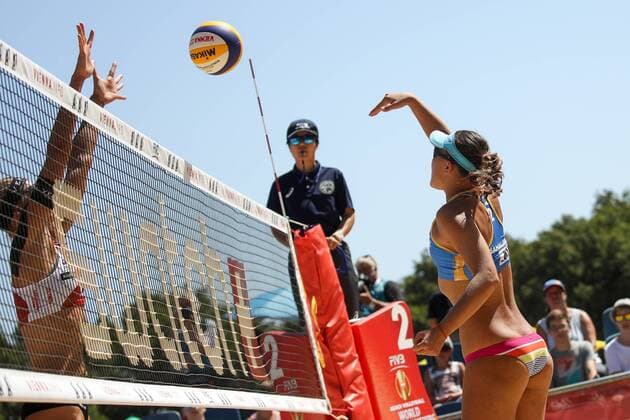 Beach volleyball Beachvolleyball - FIVB World Championships 2017 VIENNA,AUSTRIA,01.AUG.17 - BEACH VOLLEYBALL - FIVB World Championships, ladies. Image shows Bakhtygul Samalikova (KAZ). GEPAxpictures xMaticxKlansek