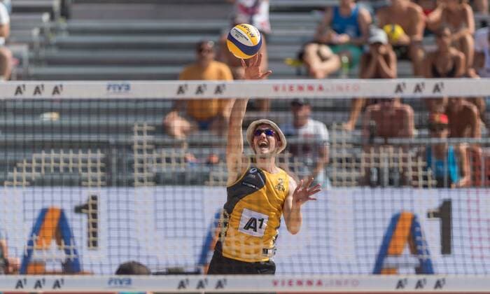 FIVB Beach volleyball Beachvolleyball World Championships Vienna 2017 am 01.08.2017 Lars FLUEGGEN (GER); FIVB Beach Volleyball World Championships Vienna 2017 am 01.08.2017, Donauinsel Wien (Oesterreich). xPWx