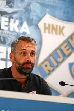 SOCCER - UEFA CL quali, Rijeka vs RBS, preview RIJEKA,CROATIA,01.AUG.17 - SOCCER - UEFA Champions League qualification, HNK Rijeka vs Red Bull Salzburg, preview, press conference PK Pressekonferenz RBS. Image shows head coach Marco Rose (RBS). GEPAxpictures xFelixxRoittner