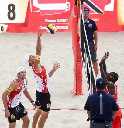 Beach volleyball Beachvolleyball - FIVB World Championships 2017 VIENNA,AUSTRIA,02.AUG.17 - BEACH VOLLEYBALL - FIVB World Championships, men. Image shows Thomas Kunert and Christoph Dressler (AUT). GEPAxpictures xMaticxKlansek