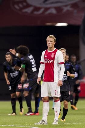 AMSTERDAM - 02-08-2017 , voetbal , UEFA voorronde Champions League , Stadion Johan Cruijf Arena , seizoen 2017 2018 , Ajax - Nice , Ajax speler Kasper Dolberg baalt na de 2-2 Ajax - Nice  x1661164x
