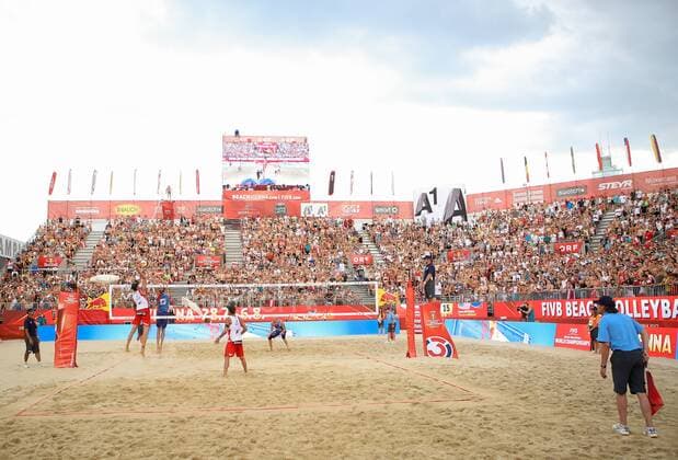 Beach volleyball Beachvolleyball - FIVB World Championships 2017 VIENNA,AUSTRIA,03.AUG.17 - BEACH VOLLEYBALL - FIVB World Championships. Image shows an overview. GEPAxpictures xChristianxWalgram