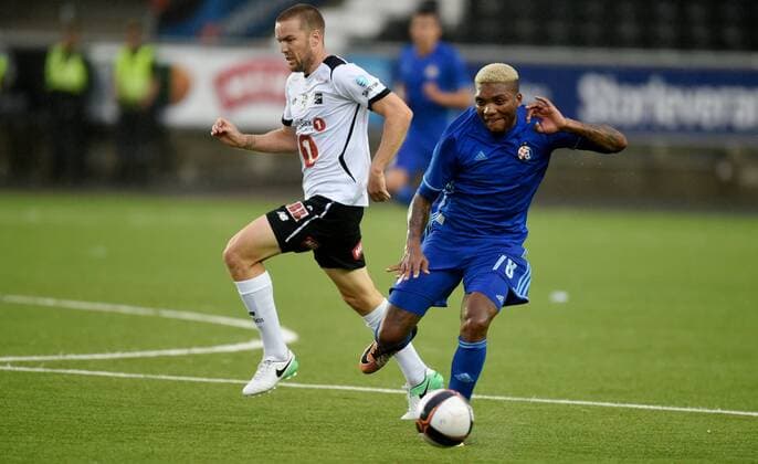 Fußball, EL Quali, Odds BK Skien - Dinamo Zagreb Fotball , 3. august 2017 , Europa League , Qual. Odd - Dinamo Zagreb Espen Ruud ,odd Junior Fernandes , DZ 