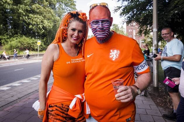 ENSCHEDE - 03-08-2017 , voetbal , WEURO 2017 halve finale , Stadion Grolsch Veste , seizoen 2017 2018 , Nederland - Engeland , Oranje supporters sfeerbeeld Nederland - Engeland  x1661887x