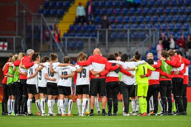 SOCCER - UEFA EURO EM Europameisterschaft Fussball 2017 BREDA,NETHERLANDS,03.AUG.17 - WOMEN SOCCER - UEFA Women s European Championship EM Europameisterschaft 2017, semifinal, Denmark vs Austria. Image shows the team of AUT. GEPAxpictures xFlorianxErtl