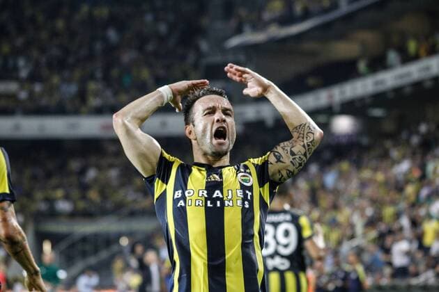 Mathieu Valbuena celebrate their goal during the UEFA Europa League third qualifying round second match between Fenerbahce and Sturm Graz at Fenerbahce s Ulker Stadium in Istanbul on August 3, 2017.  Copyright: CANxEROK 030817FENER23