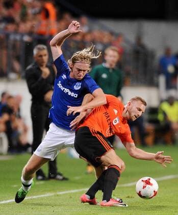 2017.08.03 Ruzomberok Stadion pod Cebratom Pilka nozna UEFA Liga Europy trzecia runda kwalifikacyjna Sezon 2017 2018 MFK Ruzomberok - Everton F.C N z Tom Davies Foto Rafal Rusek PressFocus NEWSPIX.PL 2017.08.03 Ruzomberok Stadion pod Cebratom Football UEFA Europa League Third qualifying round, Season 2017 2018 MFK Ruzomberok - Everton F.C Tom Davies Credit: Rafal Rusek PressFocus --- Newspix.pl  20170803PF_RR025