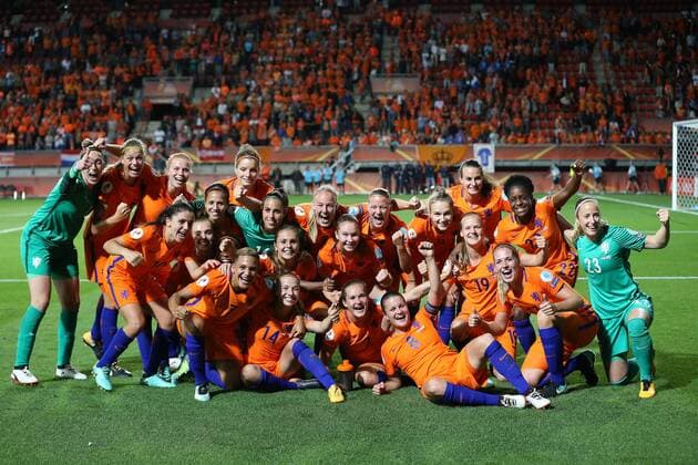 Vivianne Miedema of Holland Women, Danielle van de Donk of Holland Women, Sherida Spitse of Holland Women, Jackie Groenen of Holland Women, Shanice van de Sanden of Holland Women, goalkeeper Sari van Veenendaal of Holland Women during the semi-final UEFA WEURO 2017 match between The Netherlands and England at the Grolsch Veste on August 3, 2017 in Enschede, the Netherlands Women: The Netherlands v England UEFA WEURO 2017 2017 2018 xVIxVIxImagesx xTomxBodexMultimediaxIVx 8381750