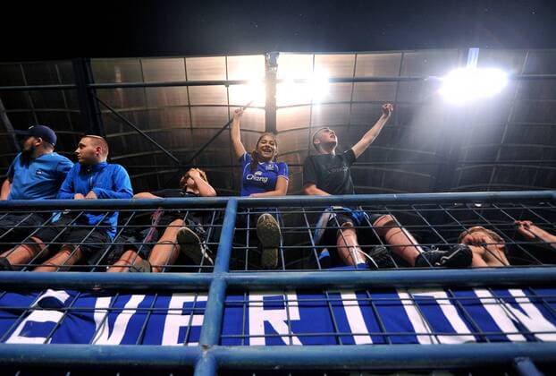 2017.08.03 Ruzomberok Stadion pod Cebratom Pilka nozna UEFA Liga Europy trzecia runda kwalifikacyjna Sezon 2017 2018 MFK Ruzomberok - Everton F.C N z Kibice Fans Everton Foto Rafal Rusek PressFocus NEWSPIX.PL 2017.08.03 Ruzomberok Stadion pod Cebratom Football UEFA Europa League Third qualifying round, Season 2017 2018 MFK Ruzomberok - Everton F.C Kibice Fans Everton Credit: Rafal Rusek PressFocus --- Newspix.pl  20170803PF_RR124
