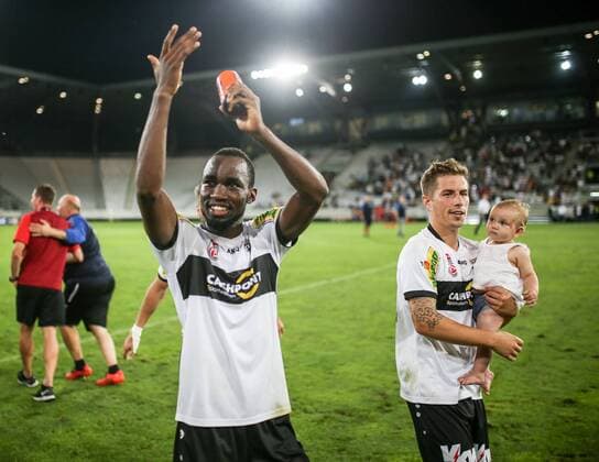 03.08.2017, Tivoli Stadion, Innsbruck, AUT, UEFA EL, Cashpoint SCR Altach vs KAA Gent, Qualifikation, 3. Runde, Rueckspiel, im Bild Moumi Ngamaleu (SCR Altach) during the UEFA Europaleague Qualifier 3rd round, 2nd leg match between Cashpoint SCR Altach and KAA Gent at the Tivoli Stadion in Innsbruck, Austria on 2017 08 03. Innsbruck EP_fei