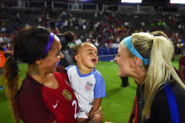 August 3, 2017 - Stubhub Center, California, United States - Carson, CA - Thursday August 03, 2017: Sydney Leroux, Julie Ertz after the 2017 Tournament of Nations match between the women s national teams of the United States (USA) and Japan (JPN) at the StubHub Center. Sydney Leroux, Julie Ertz - ZUMAt139 20170803_zaa_t139_280 Copyright: xBradxSmithx