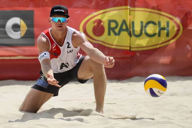 Beach volleyball Beachvolleyball - FIVB World Championships 2017 VIENNA,AUSTRIA,04.AUG.17 - BEACH VOLLEYBALL - FIVB World Championships, men. Image shows Jan Smedins (LAT). GEPAxpictures xMaticxKlansek