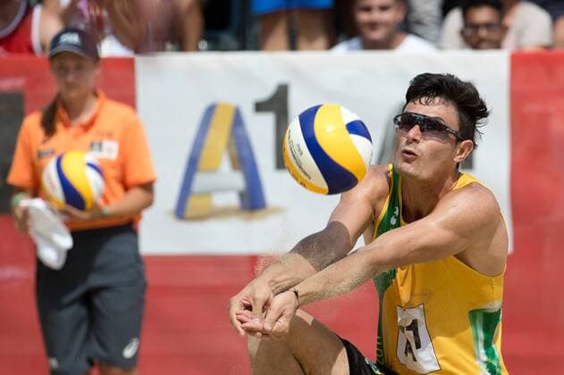 Beach volleyball Beachvolleyball - FIVB World Championships 2017 VIENNA,AUSTRIA,04.AUG.17 - BEACH VOLLEYBALL - FIVB World Championships, men. Image shows Andre Loyola Stein (BRA). GEPAxpictures xMaticxKlansek