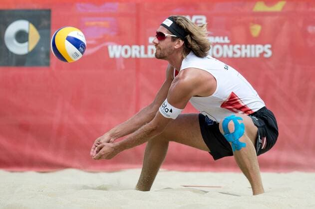 Beach volleyball Beachvolleyball - FIVB World Championships 2017 VIENNA,AUSTRIA,04.AUG.17 - BEACH VOLLEYBALL - FIVB World Championships, men. Image shows Aleksandrs Samoilovs (LAT). GEPAxpictures xMaticxKlansek
