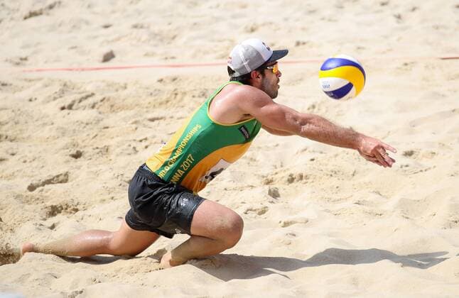 Beach volleyball Beachvolleyball - FIVB World Championships 2017 VIENNA,AUSTRIA,04.AUG.17 - BEACH VOLLEYBALL - FIVB World Championships. Image shows Bruno Oscar Schmidt (BRA). GEPAxpictures xChristianxWalgram