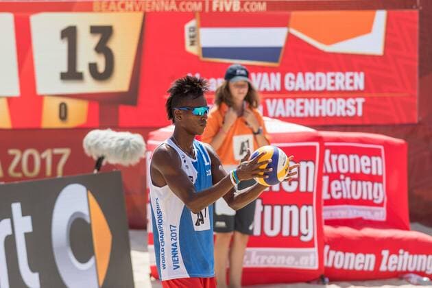 FIVB Beach volleyball Beachvolleyball World Championships Vienna 2017 am 04.08.2017 Nivaldo Nadir DIAZ GOMEZ, (CUB); FIVB Beach Volleyball World Championships Vienna 2017 am 04.08.2017, Donauinsel Wien (Oesterreich). xPWx
