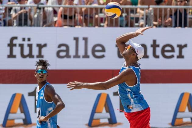 FIVB Beach volleyball Beachvolleyball World Championships Vienna 2017 am 04.08.2017 Nivaldo Nadir DIAZ GOMEZ, Sergio Reynaldo GONZALEZ (CUB); FIVB Beach Volleyball World Championships Vienna 2017 am 04.08.2017, Donauinsel Wien (Oesterreich). xPWx
