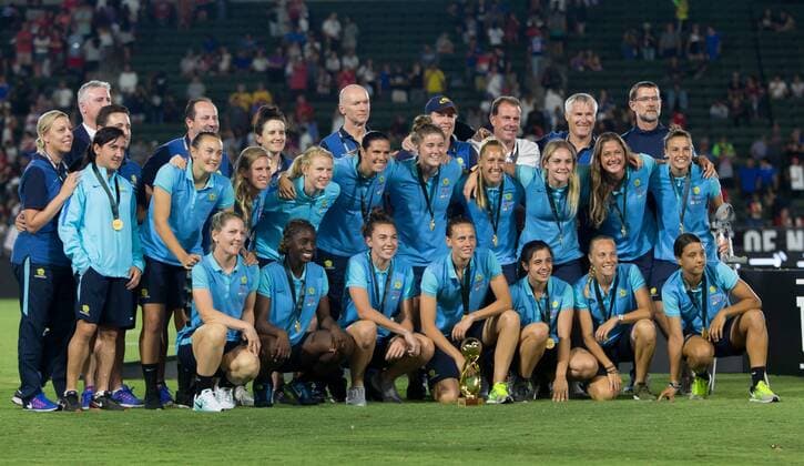 August 3, 2017 - Carson, CA, USA - Carson, CA - Thursday August 03, 2017: Australia during a 2017 Tournament of Nations match between the women s national teams of the United States (USA) and Japan (JAP) at StubHub Center. Australia - ZUMAt139 20170803_zaa_t139_548 Copyright: xMichaelxJanoszx
