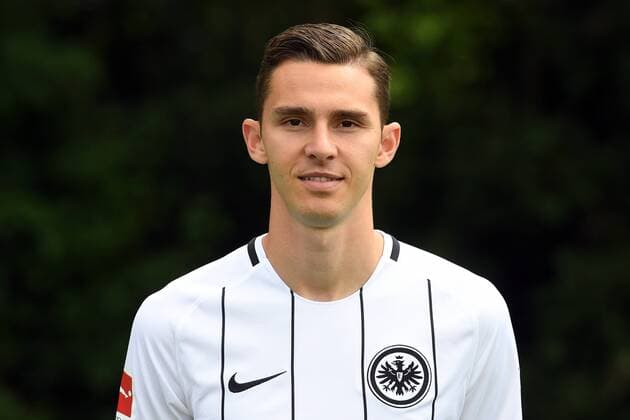 04.08.2017, xjhx, Fussball 1.Bundesliga, Eintracht Frankfurt Fototermin, Fußball, GER 1.BL Porträttermin 2017 2018, emonline, Branimir Hrgota (Eintracht Frankfurt) Frankfurt am Main