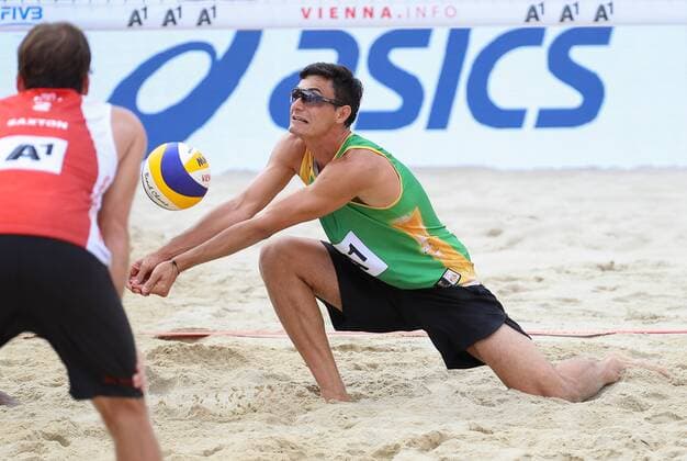Beach volleyball Beachvolleyball - FIVB World Championships 2017 VIENNA,AUSTRIA,05.AUG.17 - BEACH VOLLEYBALL - FIVB World Championships. Image shows Andre Loyola Stein (BRA). GEPAxpictures xChristianxWalgram