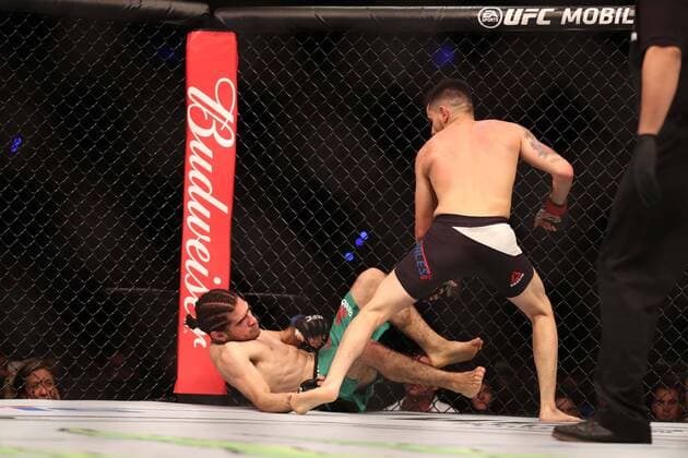 Ultimate Fighting, UFC Kampfabend in Mexiko-Stadt August 5, 2017 - EUM20170805DEP34.JPG .CIUDAD DE MEXICO Mixed Martial ArtsArtes marciales mixtas-UFC.- Combate del Fight Night de la UFC entre los estadounidenses Joseph Morales (negro), Bopo , vs Roberto Sanchez (verde), Little Fury , 5 de agosto de 2017, Arena Ciudad Mexico. Foto: Agencia EL UNIVERSALValente RosasJMA. Latin News: August 5, 2017  - ZUMAu78_ 20170805_zaf_u78_110 Copyright: xElxUniversalx