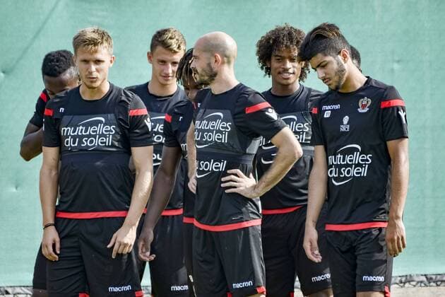 Arnaud Souquet (OGC Nice) - Christophe Jallet (OGC Nice) FOOTBALL : Entrainement de l OGC Nice - Nice - 08 08 2017 NorbertScanella Panoramic 