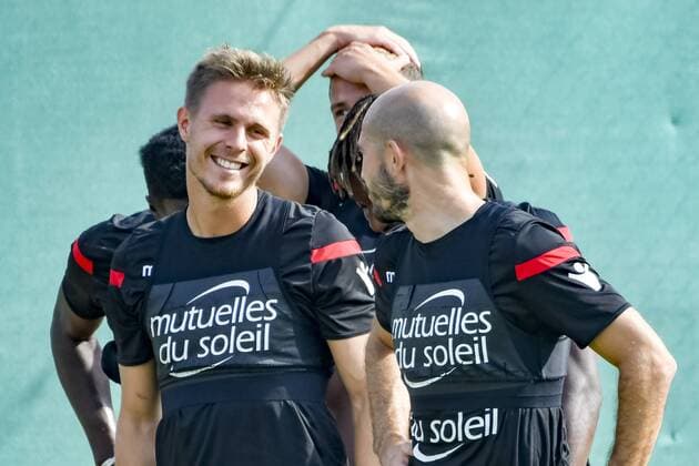 Arnaud Souquet (OGC Nice) - Christophe Jallet (OGC Nice) FOOTBALL : Entrainement de l OGC Nice - Nice - 08 08 2017 NorbertScanella Panoramic 