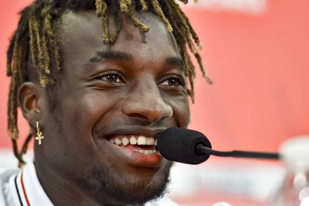 Allan Saint Maximin (OGC Nice) FOOTBALL : Nouvelles recrues de l OGC Nice - Conference de presse - Nice - 08 08 2017 NorbertScanella Panoramic 